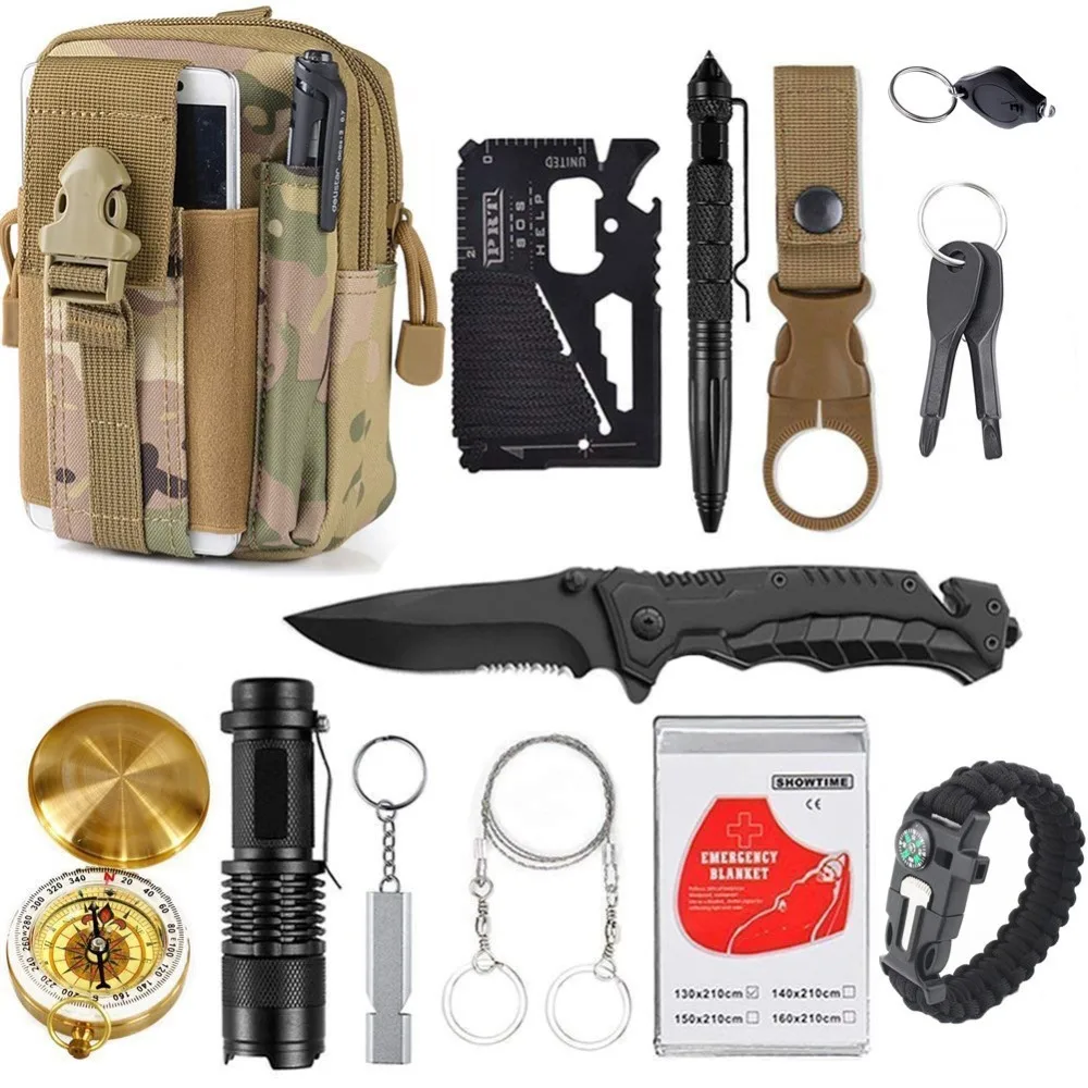 Kit de survie camouflage 13 en 1